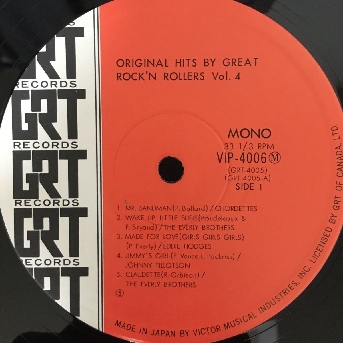LP V.A / ORIGINAL HITS BY GREAT ROCK'N ROLLERS VOL.4_画像4