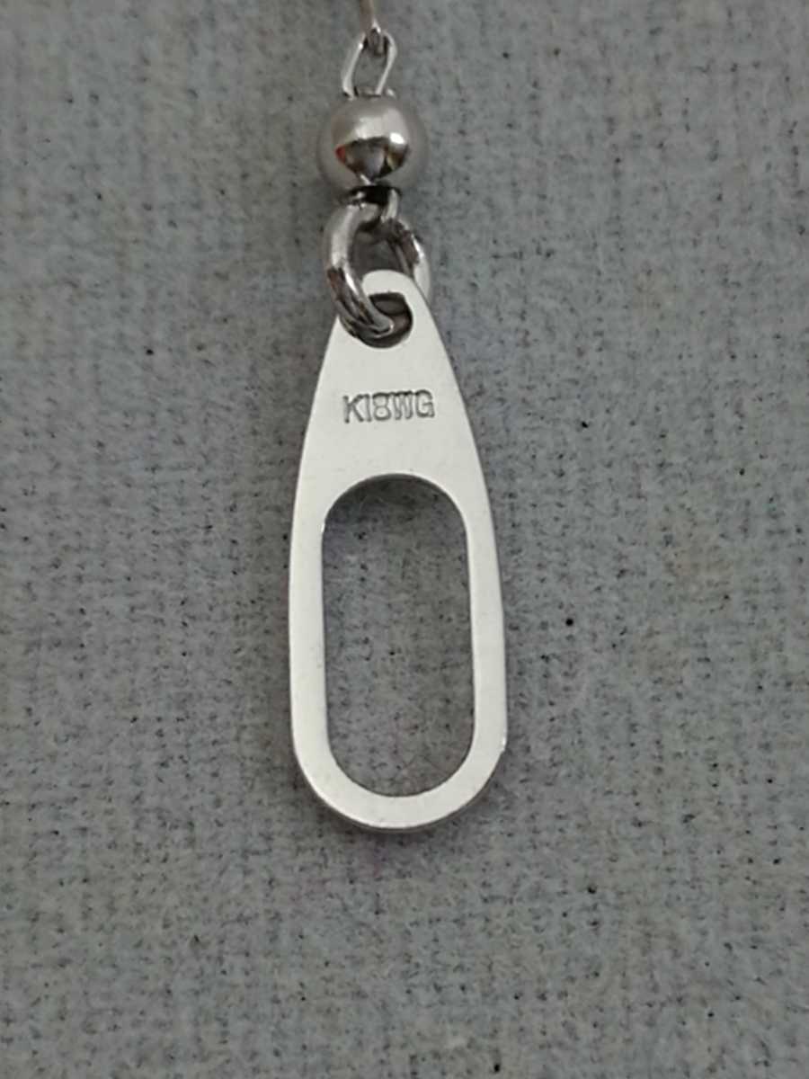 K18WG白蝶真珠ネックレス!11.5mm珠。D0.10ct.。スタイル変化自在