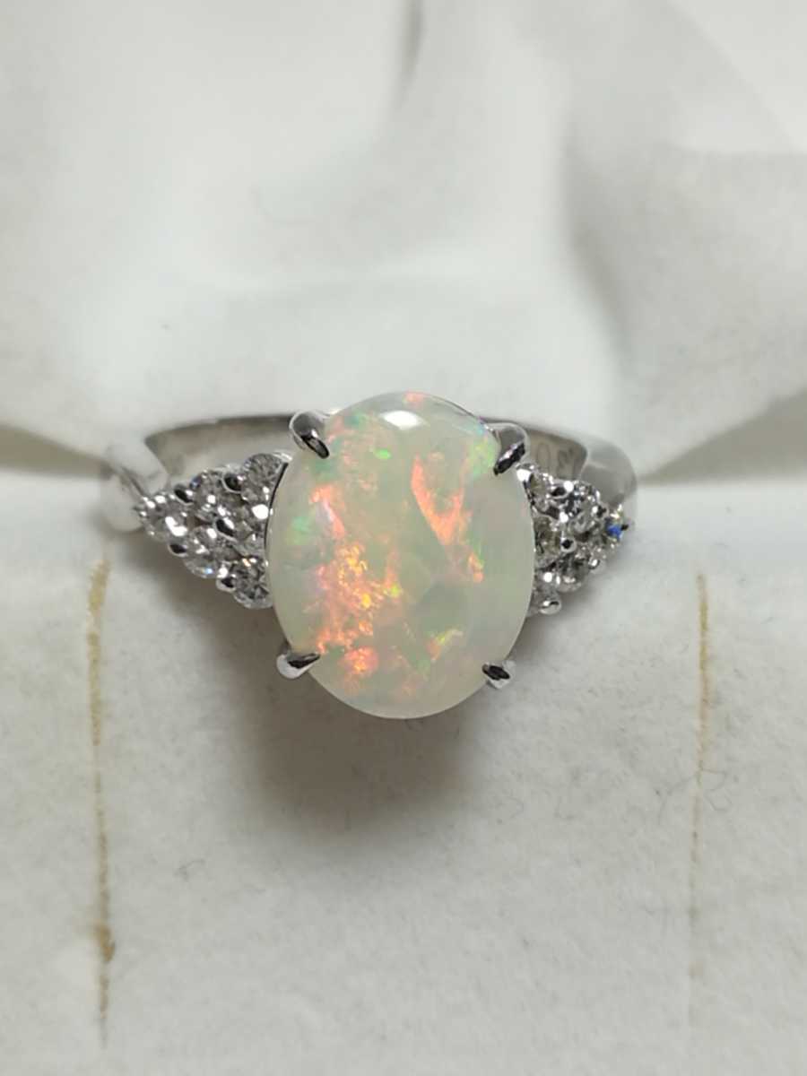 Pmオパールダイヤリング！O1.80ct.D0.30ct.。_画像1