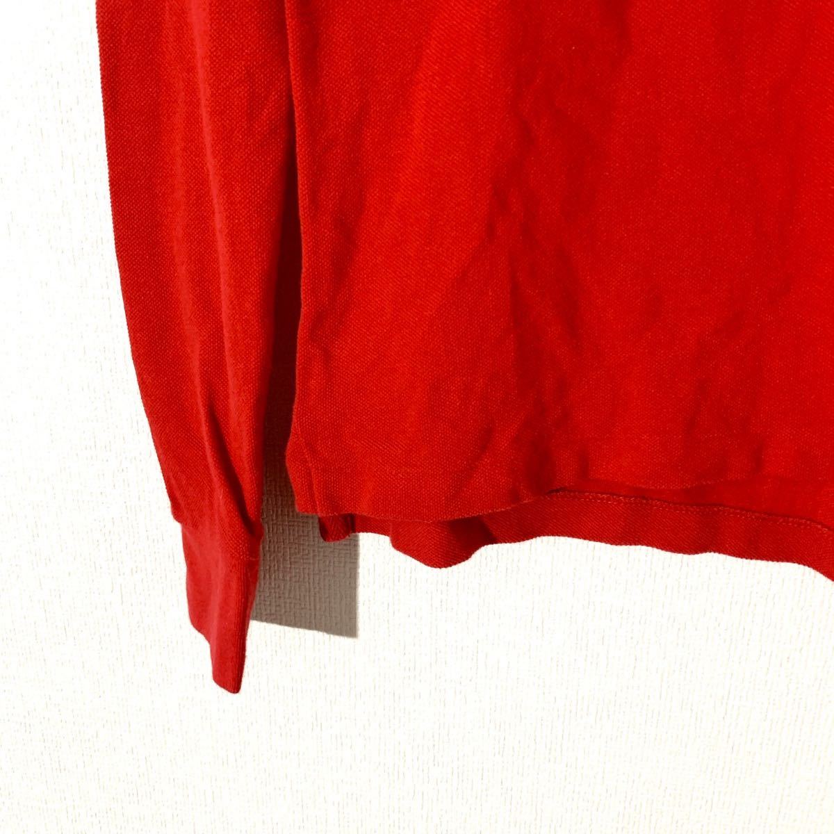 RALPH LAUREN ビッグポニー 長袖ポロシャツ 赤 Mサイズ〈古着 美品 used〉ラルフローレン　A17_画像6
