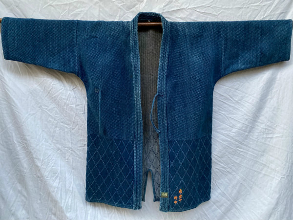 絶妙フェード 剣道着 道着 ジャケット 藍染 刺し子 もめん Japan Vintage ジャパンヴィンテージ Kendo Jacket Indigo  Sashiko