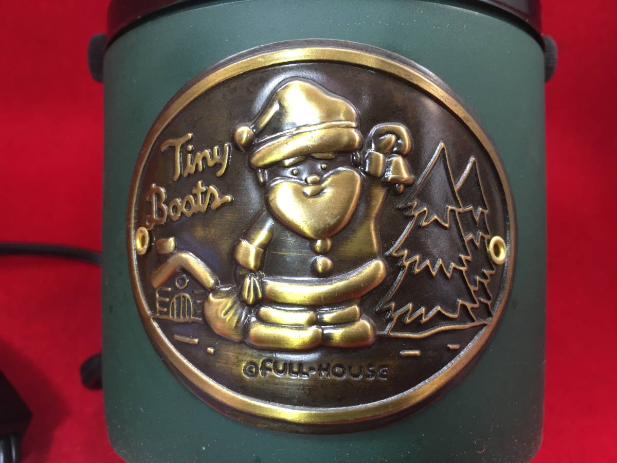 *[ excellent article .]* PLATE LAMP Tiny Boots Santa Claus KADO CO.LTD made in Japan body green color FULL HOUSE lighting desk light rare article light .. country industry 