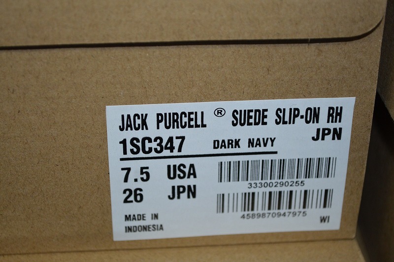 新品未使用 converse JACK PURCELL ジャックパーセル SUEDE SLIP-ON RH スエード スリッポン ダークネイビー 1SC347 26センチ US7.5_画像9