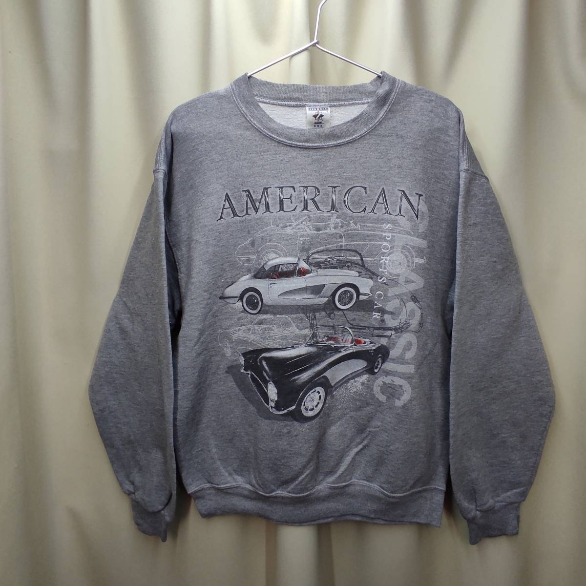 JERZEES製　AMERICAN　CLASSIC　SPORTSCAR 前プリント スウエット M GRAY_画像1