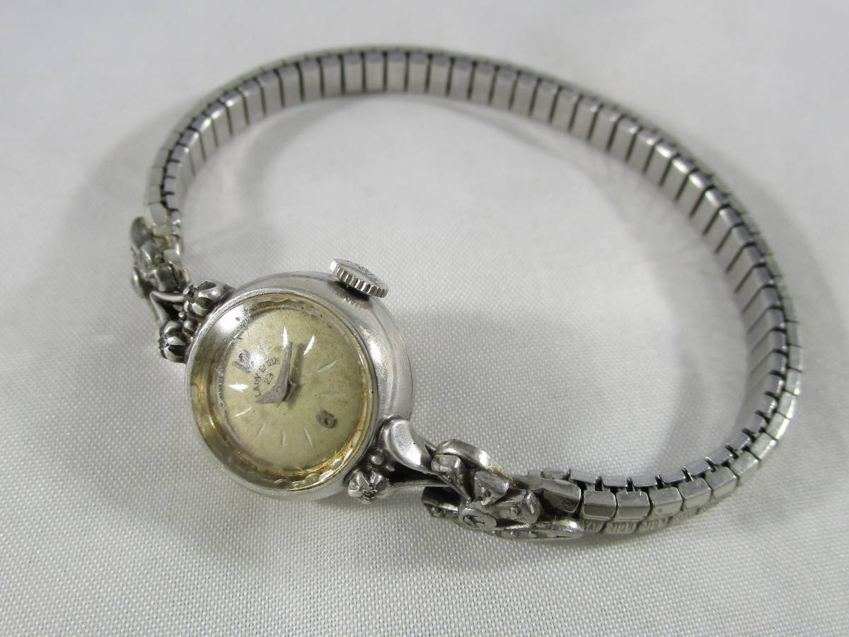 1960年代 LADY ELGIN レディー エルジン アンティーク ビンテージ 手巻き 腕時計アメリカ シルバー 飾り ダイヤモンド 女性用高級ウォッチ_画像8