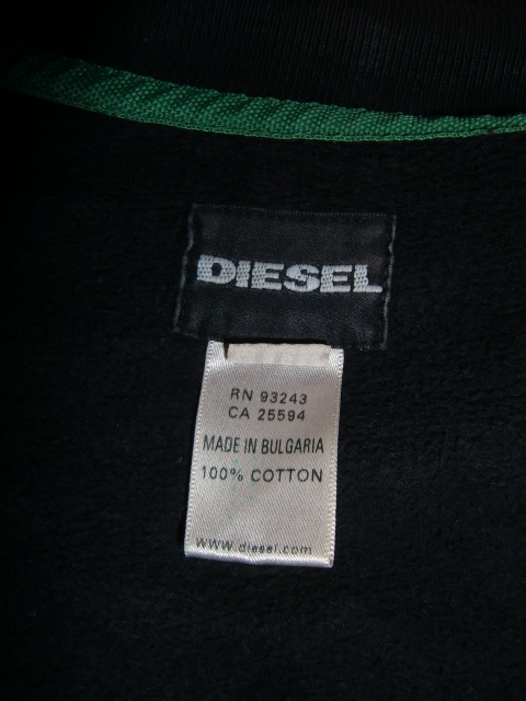 送料無料 ブルガリア製 ディーゼル DIESEL VINTAGE USED 加工 フルジップ スウェット ブルゾン トラック ジャケット M グレー トレーナー _画像8