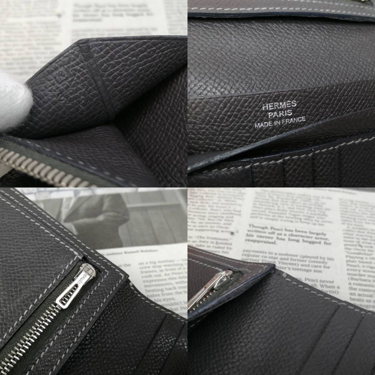 Paypayフリマ Hermes エルメス ベアン コンパクト 二つ折り財布 シルバー金具 Paypayフリマ Hermes エルメス ベアン コンパクト 二つ折り財布 シルバー金具