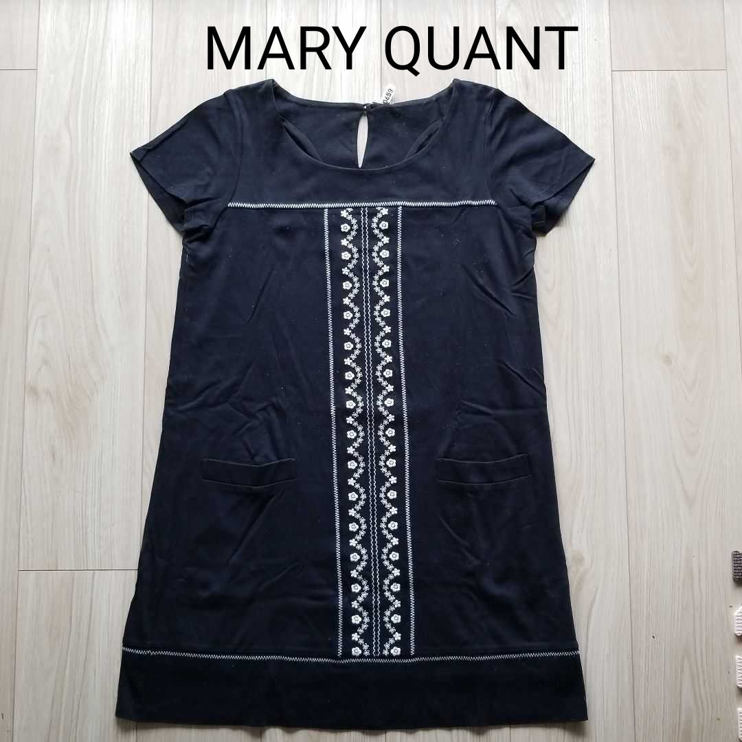 ワンピース MARY QUANT マリークワント ミニ 黒 刺繍