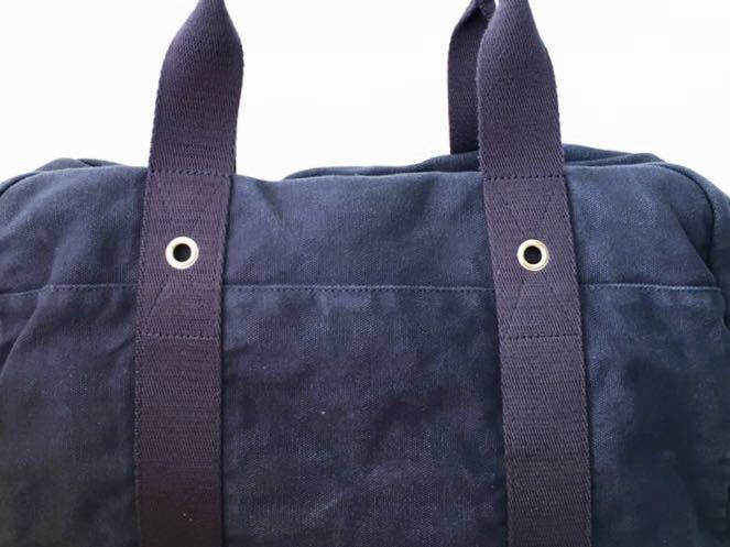 A.P.C. 2way ボストン ショルダー バッグ ネイビー 取り外し可能 キャンバス レザー 鞄 カバン APC アーペーセー @a771_画像3