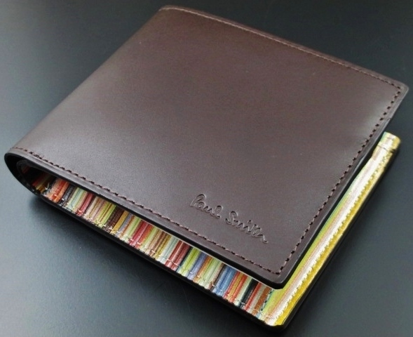 日本最級 新品☆箱付 ポールスミス マルチインサイド 二つ折り財布 濃