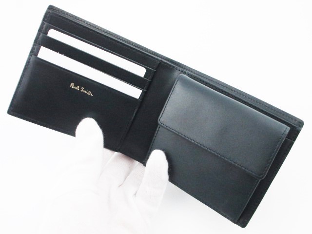☆ギフトに☆新品☆箱付 ポールスミス 人気マルチ 折り財布 ネイビー