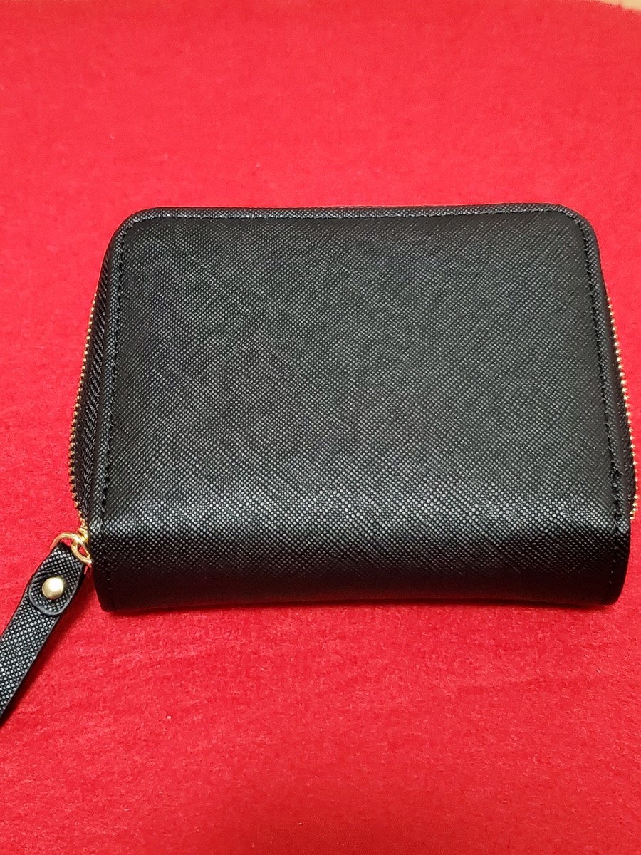 財布 レディース 二つ折り コンパクト 小さい財布 カード小銭入れ コインケース 高級PU　黒色　ブラック