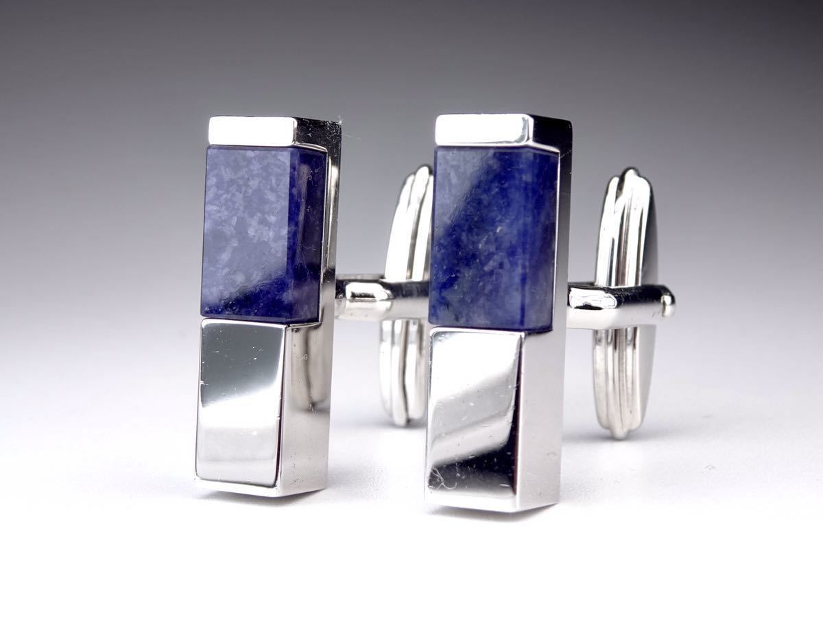 Данхилл -квадрат Lapis Lazuli Block Silver Micflinks