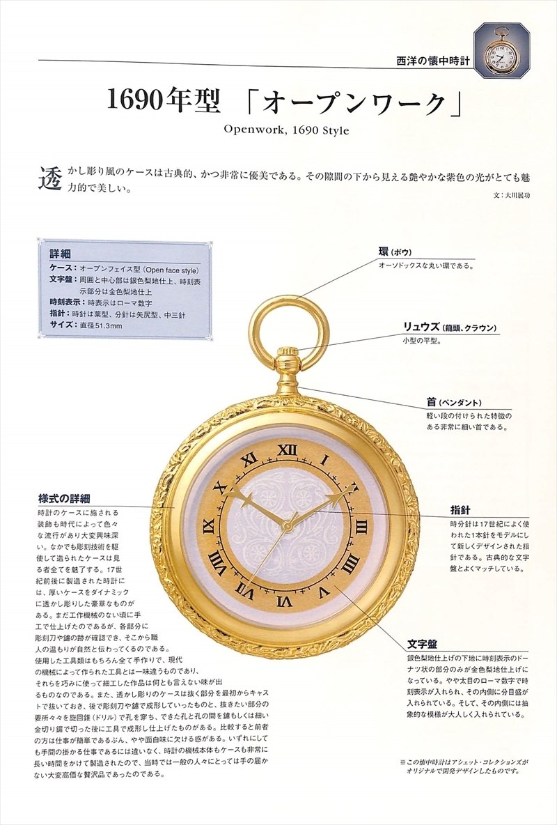 オープンワーク 1690年型 甦る 古の時計 郷愁の懐中時計コレクション80 