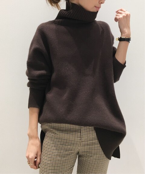 新品同様・タグあり★L'Appartement　ミドルゲージ　タートルニット　Middle gauge TN KNIT　ブラウン系★DEUXIEME /MUSE