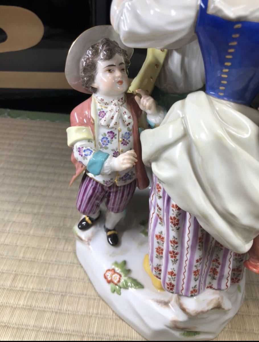 陶器人形 マイセン フィギュリン　庭師と恋人　 高27cm_画像3