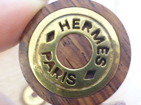 ◆送料無料◆エルメス　HERMES◆ゴールドセリエモチーフ＆木製　円形　イヤリング（USED・難あり）◆_画像9