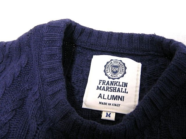 ITALY製 FRANKLIN & MARSHALL フランクリン＆マーシャル ケーブル編みのニット セーター_画像5