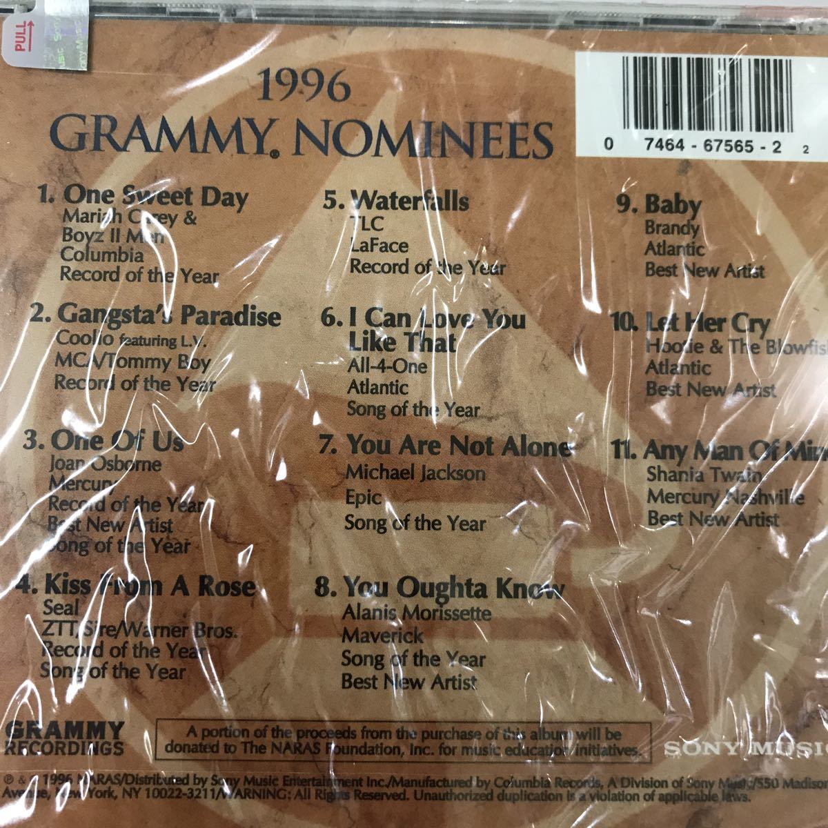 CD 輸入盤未開封【洋楽】長期保存品　'96 GRAMMY NOMINEES