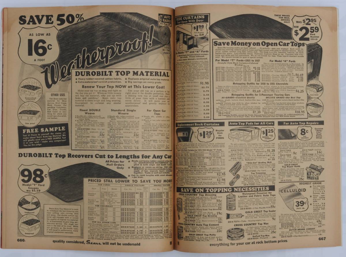 1935年 シアーズ カタログ　SEARS ROEBUCK CATALOGUE ガレージ ライフ バイク アメリカ アンティーク ビンテージ T型 A型 フォード アメ車_画像5