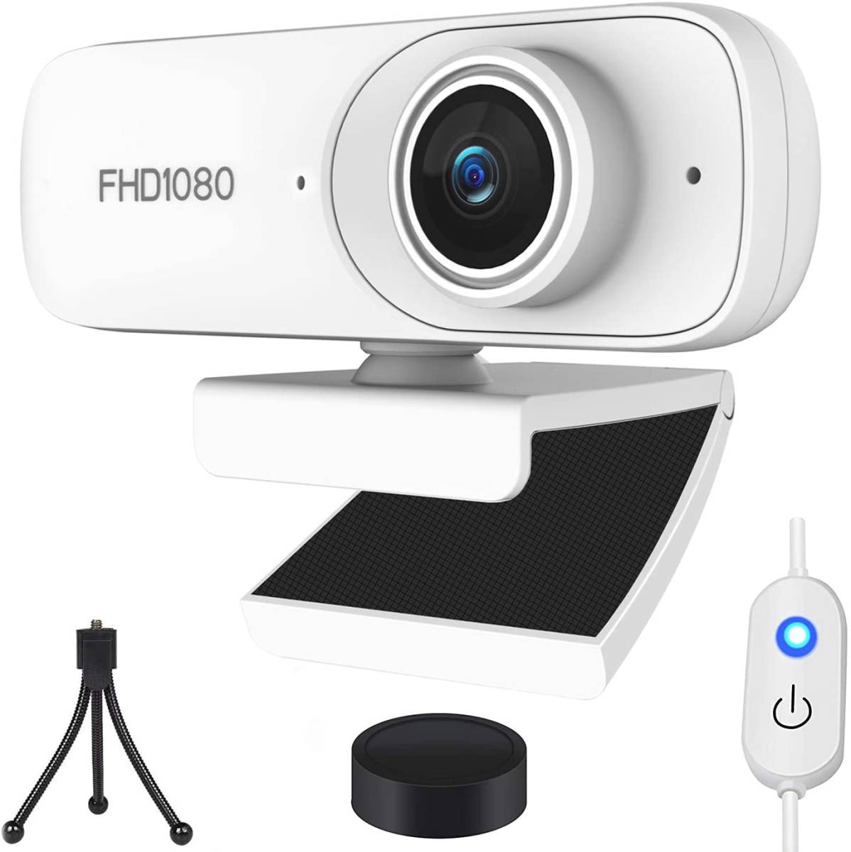 Webカメラ 高画質HD1080P 30fps 200万画素 ウェブカメラ 自動フォーカス 自動光補正 多角度調整 小型USBカメラ 内蔵マイク 