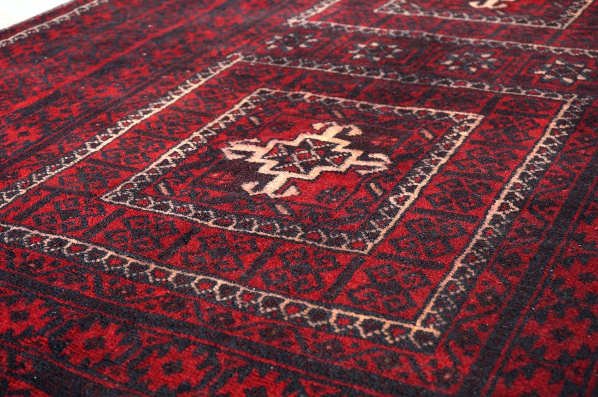 ヴィンテージ バルーチ族 ペルシャ絨毯 カーペット 216cm × 115cm イラン セミオールド トライバルラグ 手織り
