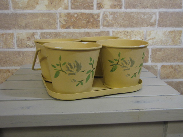 [TIARA] Tiara French miscellaneous goods flower pot flower container TINme Ian tin plate tray 4 pot 