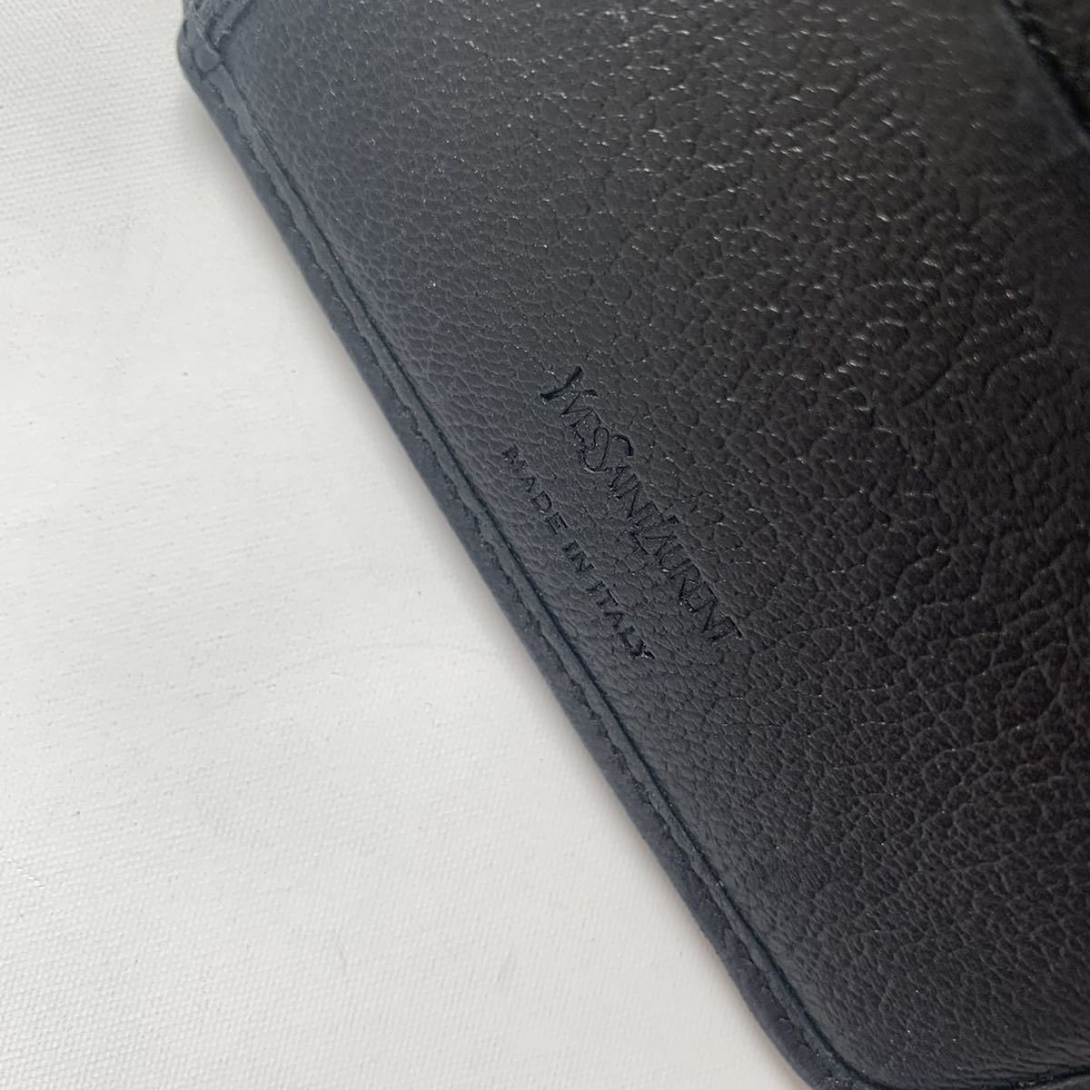 送料無料】SAINT LAURENT サンローラン コンパクト財布 ロゴ刻印