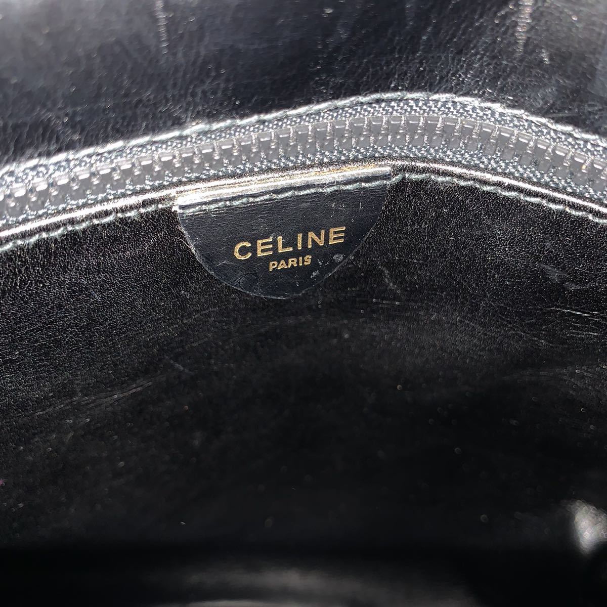 【送料無料】celine セリーヌ クロコ押し　ハンドバッグ　トートバッグ　レディース 黒　ブラック　レア品　高級　シャイニー_画像10