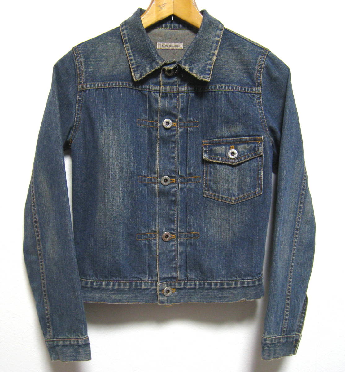 URBAN RESEARCH# Urban Research Vintage manner Denim jacket 1st model type manner G Jean lady's size 38 made in Japan 