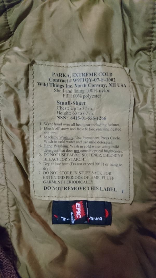 07 year genuine article custom USMC rice navy discharge goods extreme cold weather parka S-S Wild Things happy suit coyote beautiful goods epic primaloft