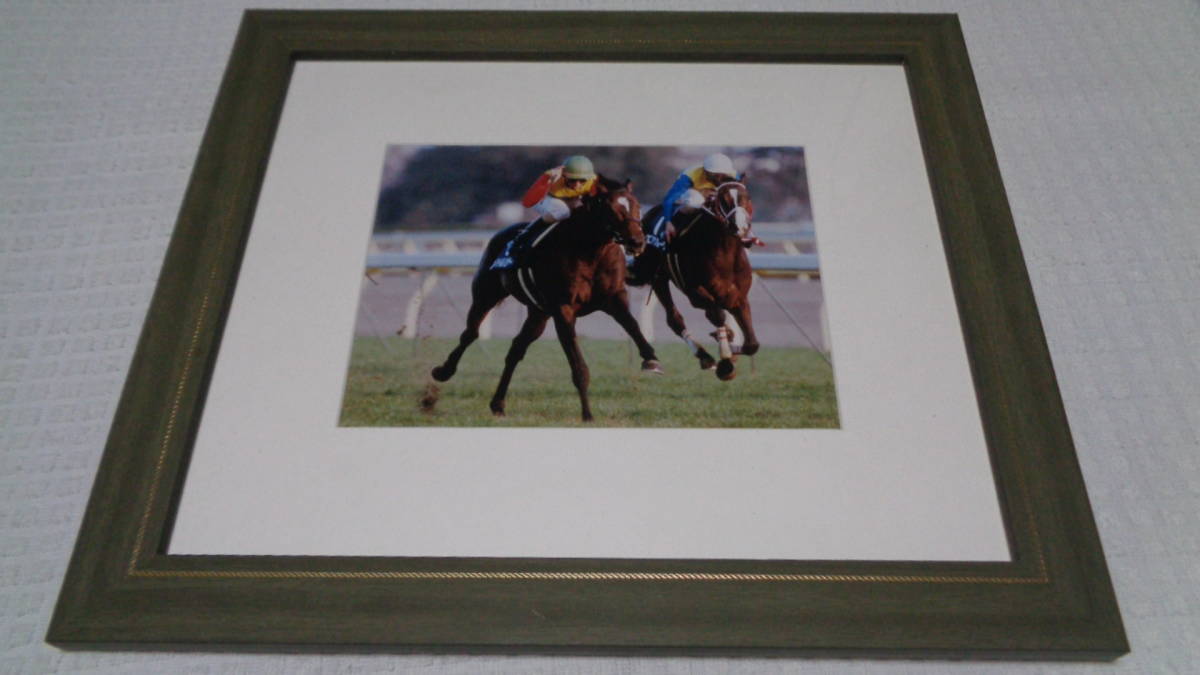 * retro *JRA* rare article [JRA 1998 year no. 18 times Japan cup air glue vu. pre panel picture frame : approximately 37×32cm not for sale JRA] Japan centre horse racing .