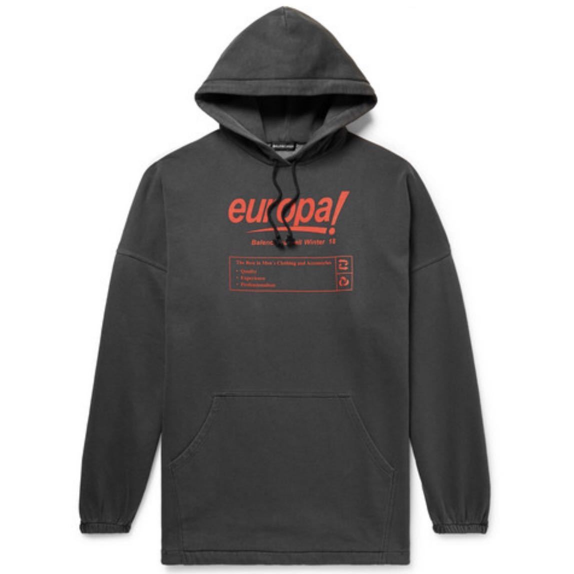 新品未使用】キムタク着用 S BALENCIAGA Europa-print cotton Hooded