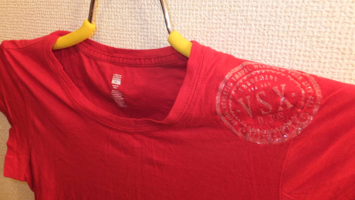 ★VSX SPORT★ Ladies Tips Red USA Size S アメリカ　レディーストップス赤　サイズS　USED IN JAPAN_画像3