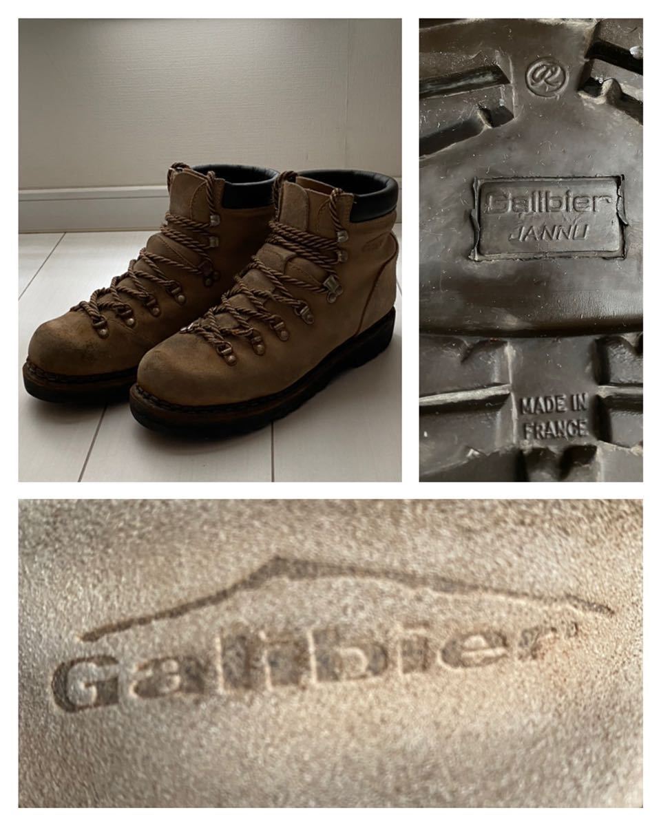 送料無料 フランス製 GALIBIER ガリビエール Paraboot パラブーツ AVORIAZ アヴォリアーズ ベージュ スエード ブーツ 登山靴 8 26.5cm 仏製