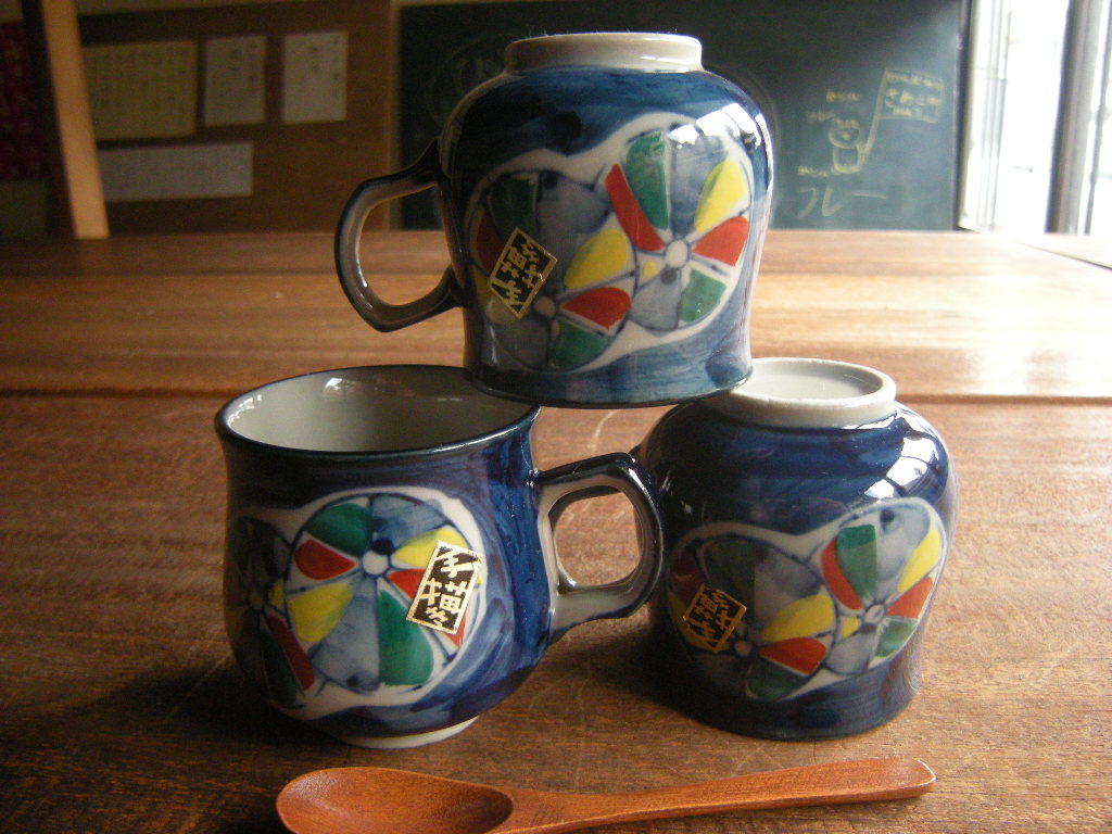 .* Mino .[ new goods * unused ] hand .. paper manner boat mug (7.x7.8.)3 piece set together * value * popular commodity *