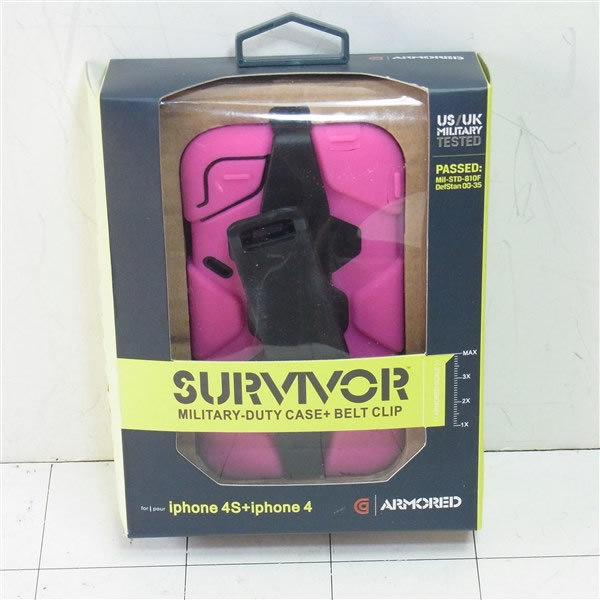 Survivor iPhone4S/4 耐衝撃ハードケース Military-Duty ピンク 定形外送料無料_画像1