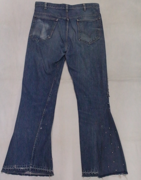 1点物 LEVI'SビッグEカスタムリメイク ベルボトム Gパン W34L31相当 VintageOriginal70's リーバイス ヴィンテージ古着 ヒッピー 646 684_画像7