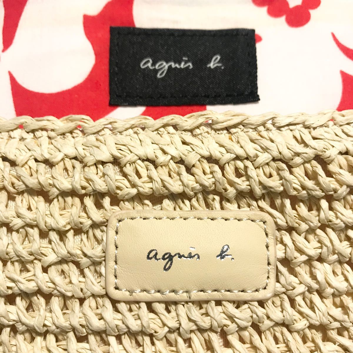 新品未使用 agnes b. VOYAGE アニエスベー ボヤージュ ファスナー トートバッグ かご バッグ カゴバッグ 花柄裏地