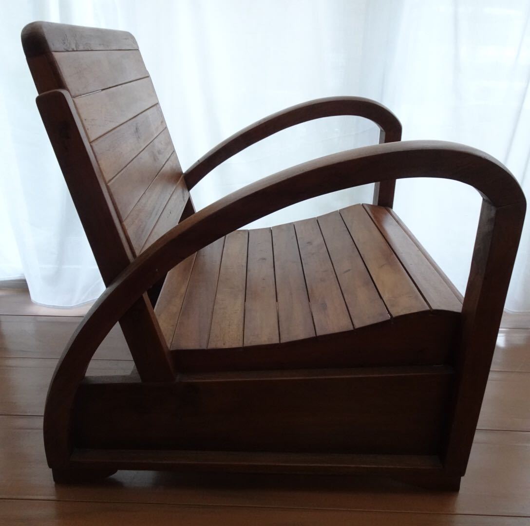 エフトレーディング ヴィンテージ セダンチェア 椅子 チーク無垢材 古材_画像5