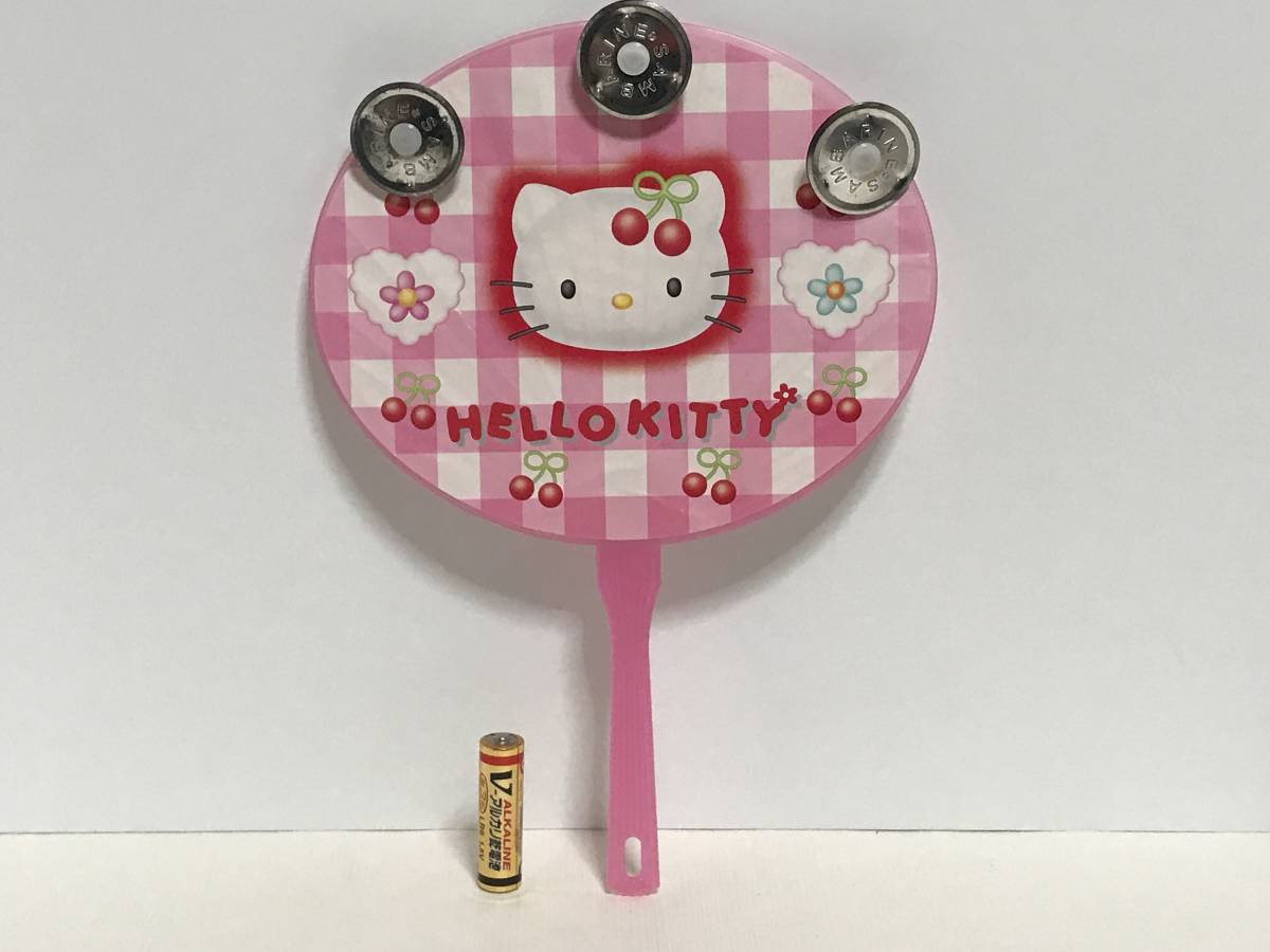 レア サンリオ ハローキティ サンバリン うちわ マラカス ピンク 未使用品 キティちゃん グッズ SANRIO 日本限定_画像3