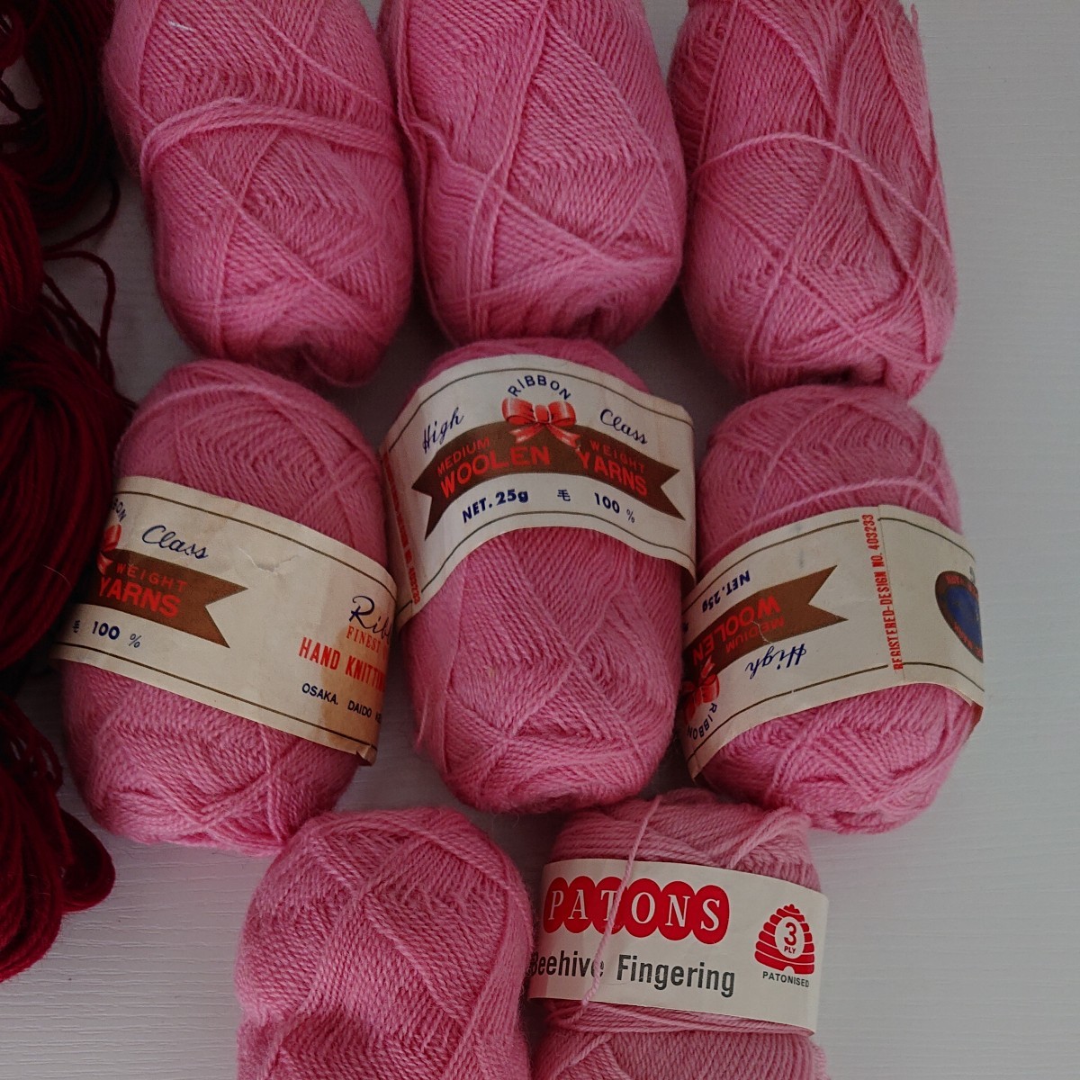 ピンクの毛糸セット