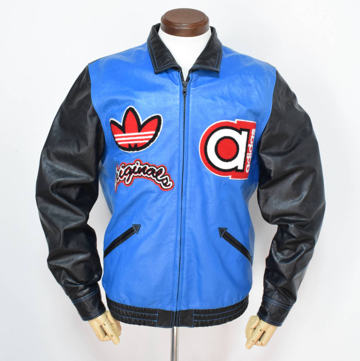 定価110000円 adidas Originals by NIGO B.O.T LEATHER JACKETアディダス オリジナルス レザー スタジャン M_画像1