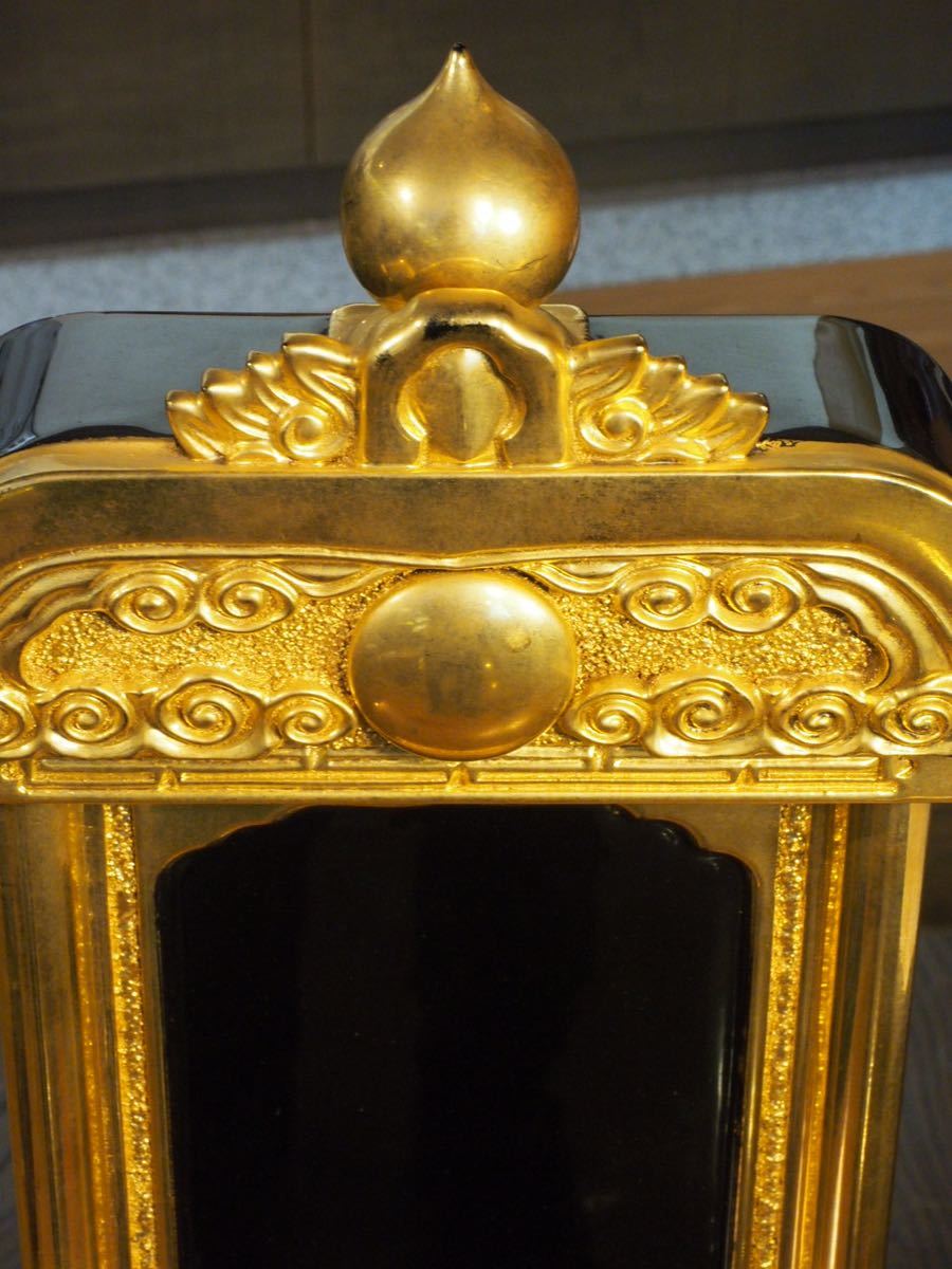 60年物 特大 未使用品 10寸丈 純前金位牌 寺院向け 柱付筆返座幅広