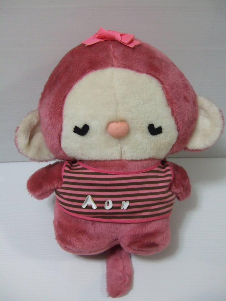  soft toy ..monmon Showa era pink that time thing monkey 