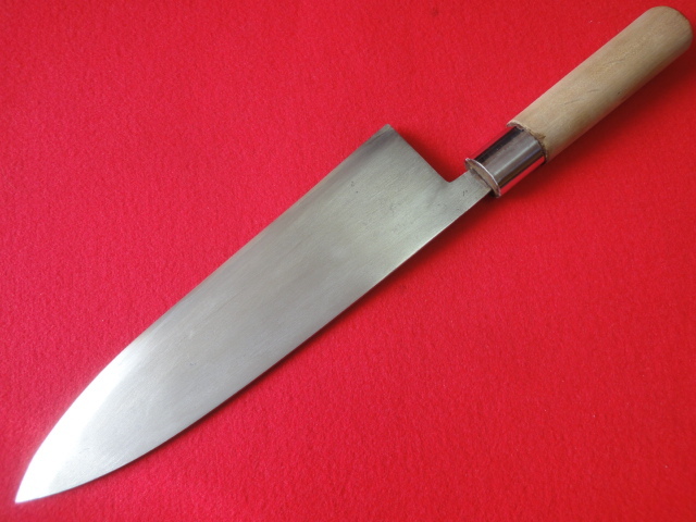 尺出刃包丁 ※鮭切り出刃 刃渡30.5㎝ 全長48㎝ 峰厚4.3㎜ ※片刃 中古品