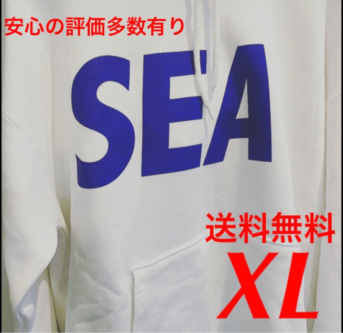 ウィンダンシー windandsea hoodie パーカー XL wds 白x青 フーディ