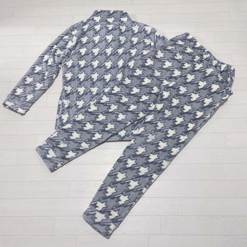新品 adabat アダバット メンズパジャマ ルームウェア フリース もこもこ 長袖 グレー色 サイズM 定価13000円+税_画像7