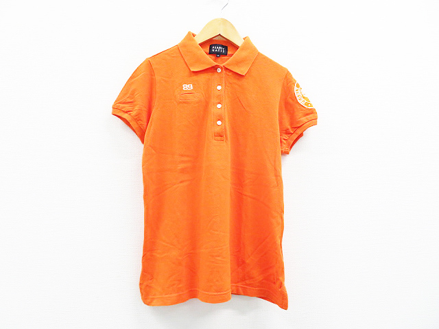 PEARLY GATES 人気上昇中 パーリーゲイツ 半袖ポロシャツ オレンジ系 レディース 240001289000 中古 メーカー直送 0 ゴルフウェア