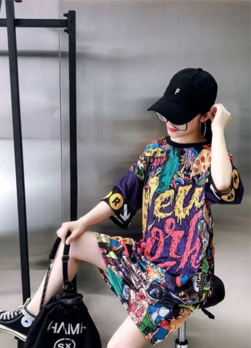 Paypayフリマ 新品 ビッグシルエット ワンピース 原宿系 Tシャツ 韓国 Paypayフリマ 新品 ビッグシルエット ワンピース 原宿系 Tシャツ 韓国
